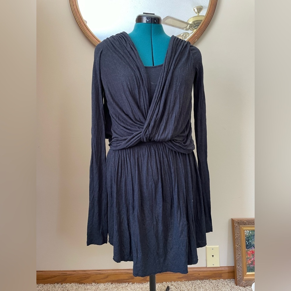 All Saints Spitalfields tunic length soft draped long sleeve shirt size 10
